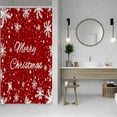 thumbnail image 1 of Snowflakes Shower Curtain for Bathroom Merry Christmas Decor Stall RV Shower Curtain Set with Hooks 36x72inches Red White Snow Flowers X-mas Waterproof Fabric Shower Curtains, 1 of 6