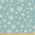 thumbnail image 1 of Ambesonne Snowflakes Fabric by the Yard Upholstery, Winter Lacey Ornate Item, 2 Yards, Seafoam and Ivory, 1 of 4