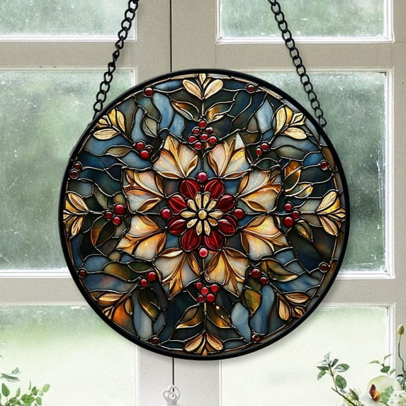 Snowflakes Stained Glass Suncatcher, Snowflakes Christmas, Snowflakes Stained Glass Decor, Hanging Ornament for Christmas 2025, for Husband bhvTLT