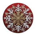 thumbnail image 1 of Snowflakes Winter Christmas Xmas Round Placemats, Table Mats for Party Home Kitchen Dining Table Decorations, 15x15inch, White, 1 of 6