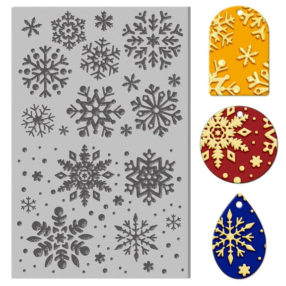 Snowflakes Winter Polymer Clay Texture Sheets Rubber Clay Texture Mats Polymer Clay Texture Tools