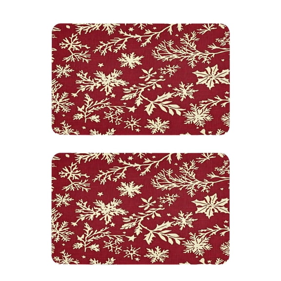Snowflakes and Pine Branches Strong Fridge Magnets Refrigerator Magnets Sticker Decor for Whiteboards Locker 4"x2.5" 2 Pack