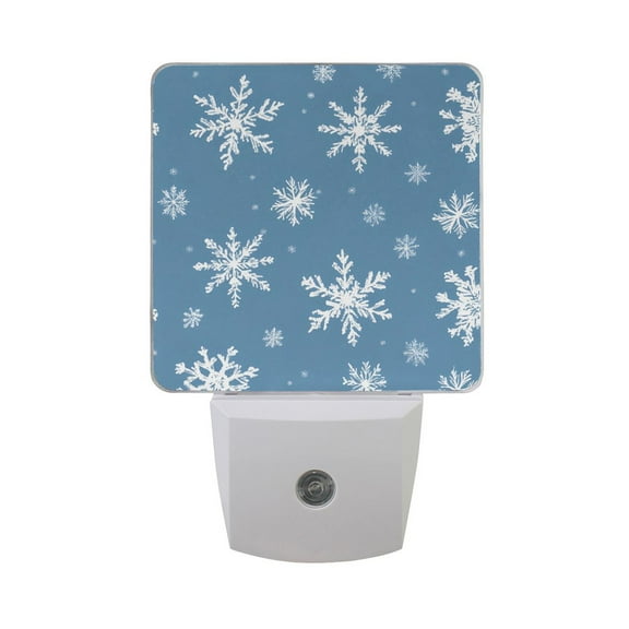 Snowflakes in Air Night Light 2 Pack LED Nightlight Plug into Wall Dusk to Dawn Sensor Soft White