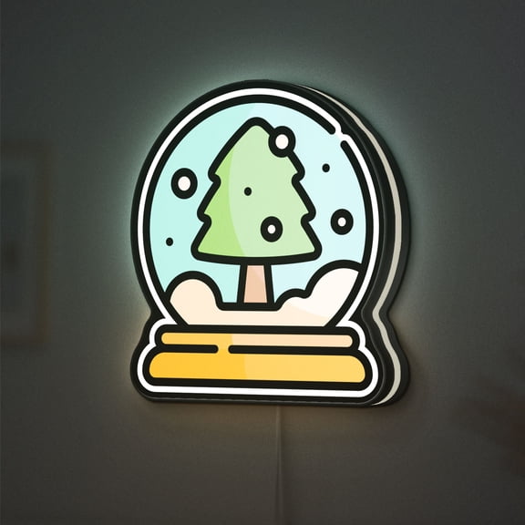 Snowglobe 3D Novelty Light Box, Magical Holiday Light for Festive Home Decor (Width 24 inch, 60cm)
