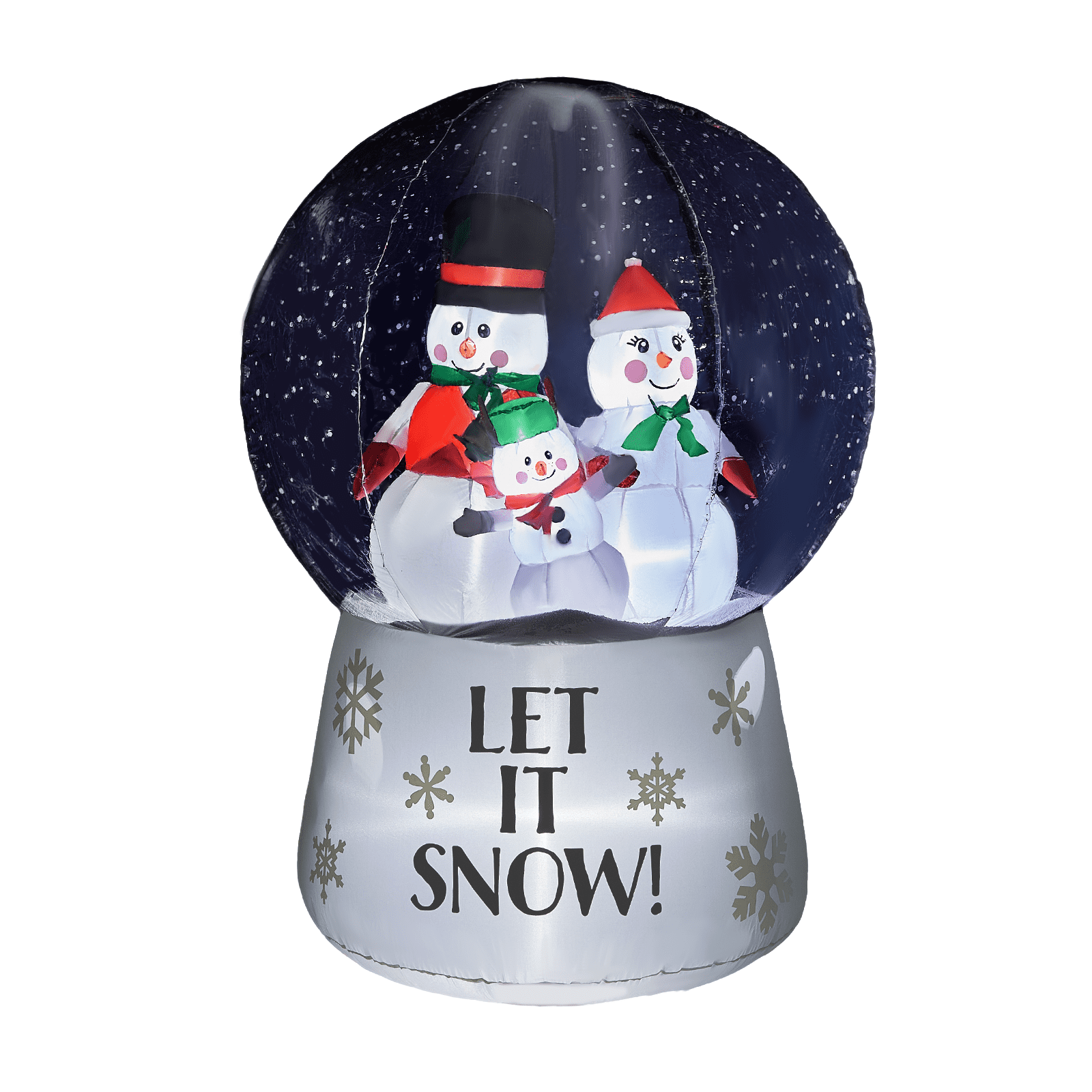 Snowglobe Christmas Inflatable with Snowman Family and LED Lights