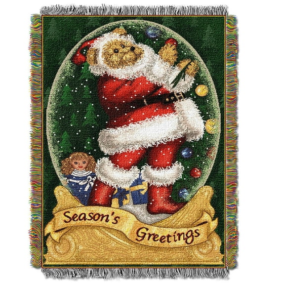 Snowglobe Teddy Woven Tapestry Throw Blanket