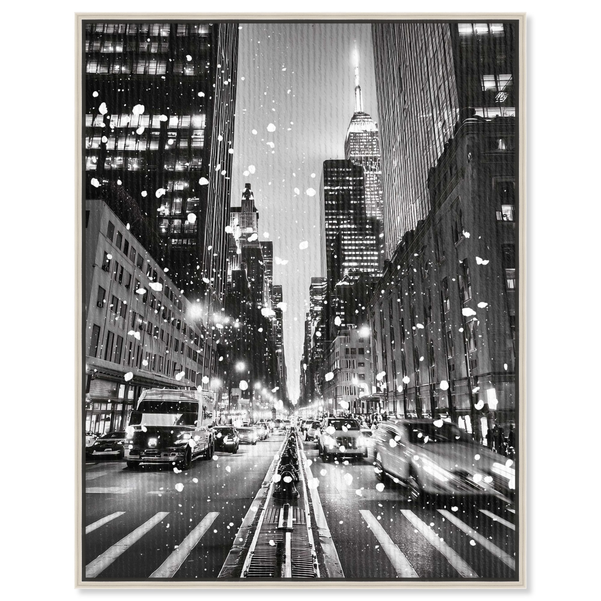 Snowing Somewhere Canvas Black And White Urban Photography By Notoriart ...