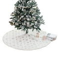 thumbnail image 1 of Snowlflake Christmas Tree Skirt, Large Snowy White Faux Fur Tree Skirt with Snowy Pattern for Christmas Decorations, 1 of 5