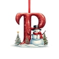thumbnail image 1 of Snowman Alphabet Christmas Ornament, Acrylic Letter P Pendant, Festive Tree Decoration, 2.36 Inch, 1 of 6