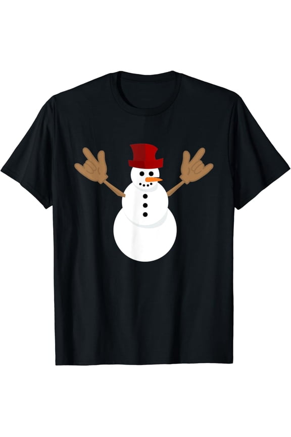 Snowman Asl Sign Language I Love You T-Shirt