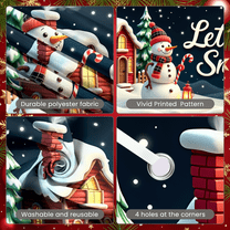 Snowman Banner Christmas Decoration Winter Theme Holiday Backdrop for Indoor Decor Party Background Outdoor Celebration