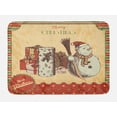 thumbnail image 1 of Snowman Bath Mat, Poster Like Design of Items Merry Christmas and Best Wishes Cursive Lettering, Plush Bathroom Decor Mat with Non Slip Backing, 29.5" X 17.5", Multicolor, by Ambesonne, 1 of 2