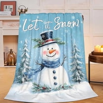 Snowman Blanket Soft Warm Winter Snowman Fleece Plush Blanket Cozy Fluffy Snowman Flannel Bedding Stuff Decor Blanket Gifts for Lover Women men Users Adults Women Bed Travel 40"x50"