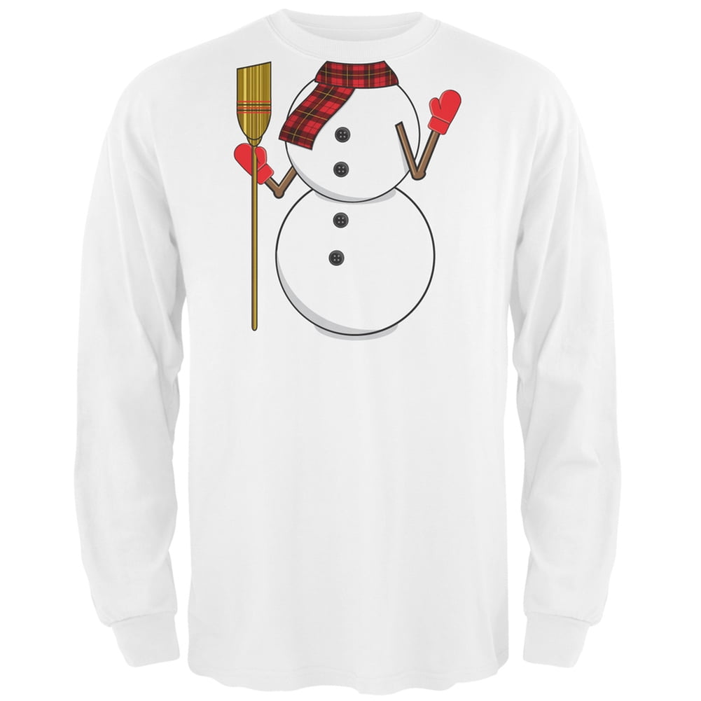 Snowman Body Costume White Long Sleeve T-Shirt - Medium
