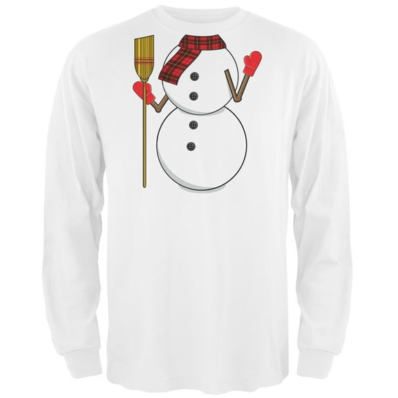 Snowman Body Costume White Long Sleeve T-Shirt - X-Large
