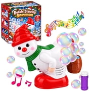 Snowman Bubble Blower, Christmas Bubble Making Toy with Lights and Music