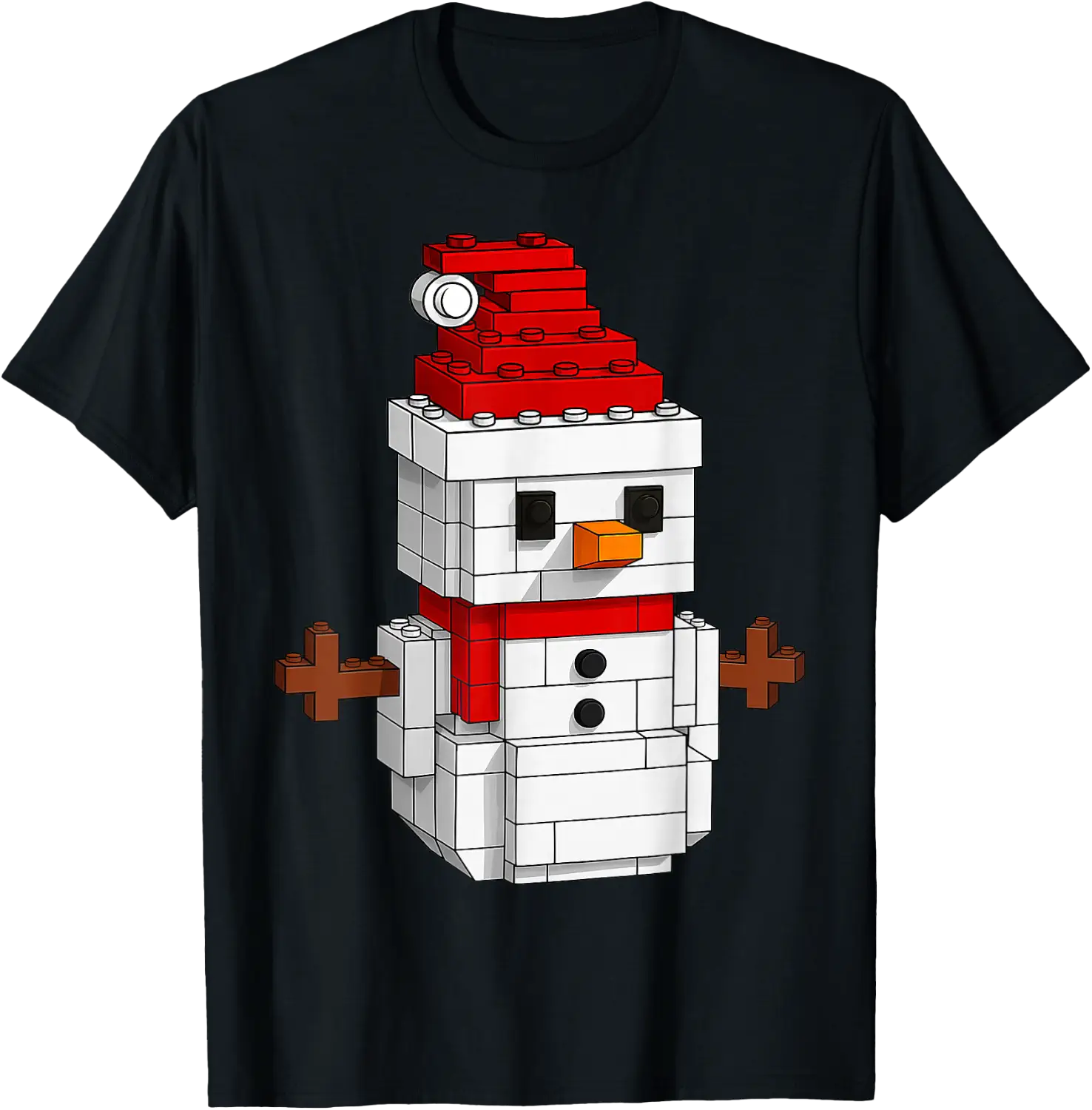 Snowman Building Block Master Builders T-Shirt - Walmart.com