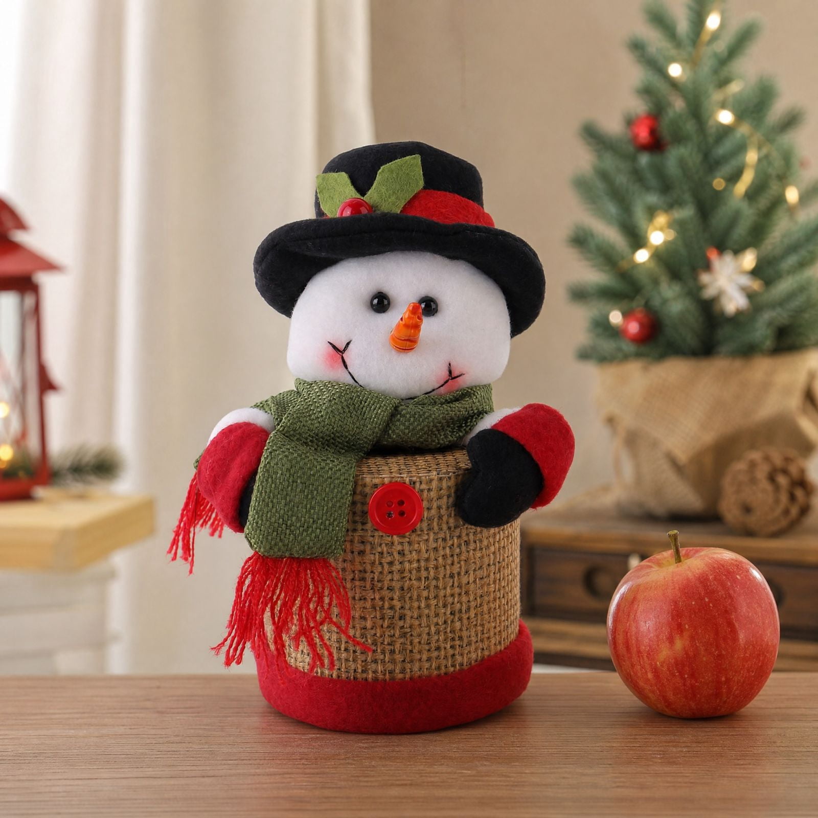 Scarf Packing Snowman Candy Box with Hat and Scarf, Christmas Decoration for Home ...
