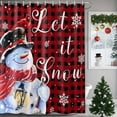 thumbnail image 1 of Shower Curtains Sets for Bathroom Decor Snowman Cardinal Red Black Buffalo Plaid Waterproof Bathroom Curtain with Hooks, Winter White Snowflake for Bathroom Decor,72x72IN, 1 of 9