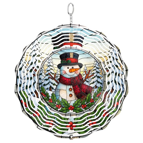 Snowman Christmas 3D Wind Spinner, Winter Holiday Garden Decor