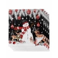 thumbnail image 1 of Snowman Christmas Black Cloth Napkins Set of 4, Xmas Elk Snowflake Tree Leaves Funny Washable Reusable Dinner Cocktail Napkin for Kitchen Party Wedding Banquet Holiday Baby Shower Table Decor, 1 of 7