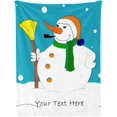 thumbnail image 1 of Snowman Christmas Blanket, Customized Blanket with Name, Personalized Blanket Throw Blankets for Adult Kid Christmas, 30" x 40", 1 of 5