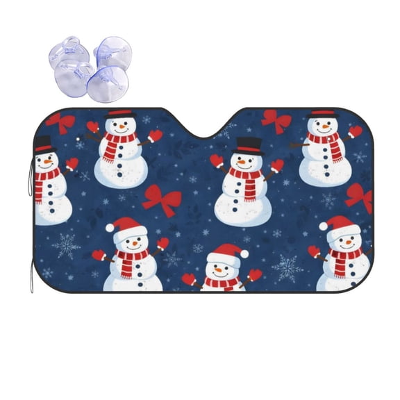 Snowman Christmas Car Windshield Sun Shade Universal Fit Auto Sun Visor Protector