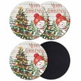 thumbnail image 1 of Snowman Christmas Coasters Set of 4, Absorbent Coasters for Drinks, Xmas Tree Ball Snowflake Winter Wooden Coaster for Desk Coffee Table Protection, Home Decor House Warming Gifts 4", 1 of 8