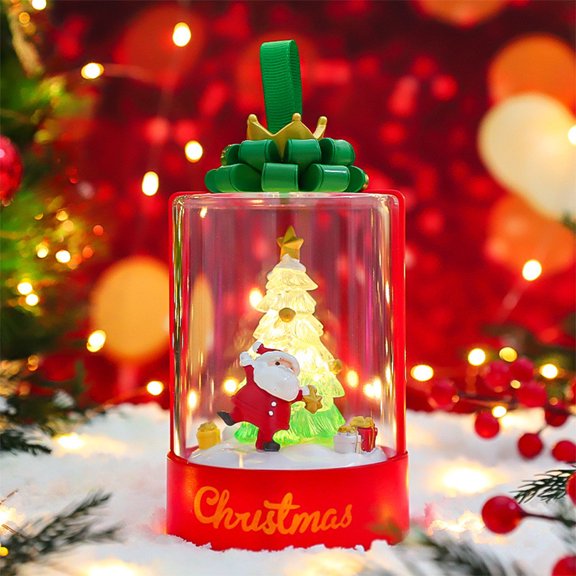 ​Snowman Christmas Crystal Ball with LED Lights - Musical Rotating Night Light Decor for Kids' Bedrooms & Holiday Displays (ABS Plastic)​​ Red