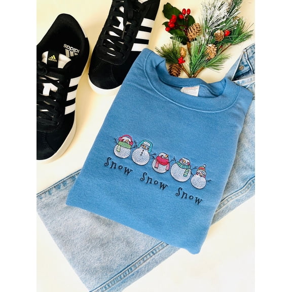 Snowman Christmas Embroidered Crewneck