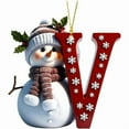 thumbnail image 1 of Snowman Christmas Ornaments 2025 - Personalized Letter Decor for Holiday Celebrations, Indoor and Outdoor Festive Hanging Decorations, Customizable Christmas Tree or Home Accent, 1 of 5