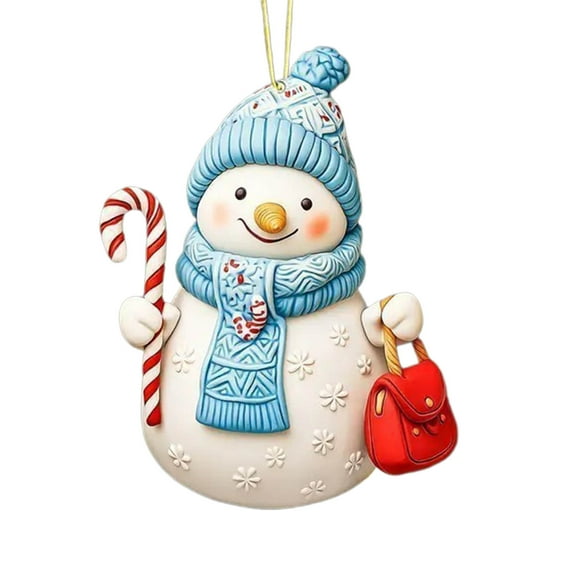 Snowman Christmas Ornaments, Snowman Acrylic Ornaments for Christmas Tree, Rustic Farmhouse Hanging Decorations for Christmas Holiday Party