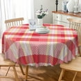 thumbnail image 1 of Snowman Christmas Party Tablecloth, Water and Grease Resistant Wipeable Rectangular Tablecloth, Red and White, 36x55 inches, 1 of 6