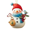 thumbnail image 1 of Snowman Christmas Pendant Acrylic Flat Snowman Hanging Decoration for Christmas Tree Home Party Decor (D), 1 of 6