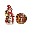 thumbnail image 1 of Snowman Christmas Statue, Rustic Winter Table Decor Figurine with Lit Lantern, Mini House and Snowy Pine Foliage, 1 of 7