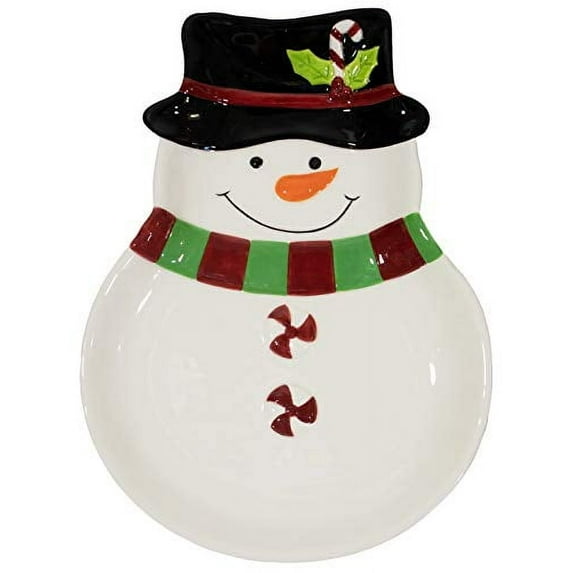 "Snowman" Christmas Themed Winter Holiday 8" Ceramic Accent Plate