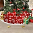 thumbnail image 1 of Snowman Christmas Tree Skirt 35 Inches, Red Backgrond Snowflake Pencil Tree Skirt, Winter Xmas Tree Mat Decorations for Home Party Holiday Decorations, 1 of 5