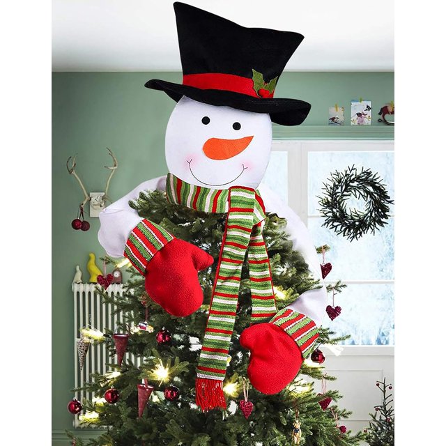 Snowman Christmas Tree Topper Large Snowman Tree Topper with Top Hat