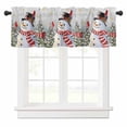 thumbnail image 1 of Snowman Christmas Valances for Windows Winter Christmas Tree Snowflakes Gray Rod Pocket Curtain Valance Window Treatment Short Curtains for Kitchen Living Room, 58"x16", 1 of 5