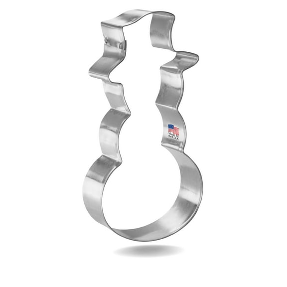 Snowman Cookie Cutter 4.5 in Made in the USA Foose Cookie Cutters Tin Plated Steel Cookie Mold