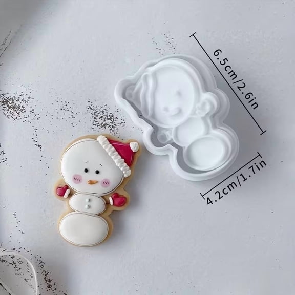 Snowman Cookie Cutters - Food Safe Plastic Molds for Holiday Baking Fun