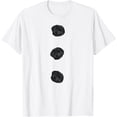 thumbnail image 1 of Snowman Costume Shirt Three Black Buttons on White T-Shirt T-ShirtMen's and women's pure cotton short-sleeved shirts, 1 of 7