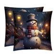 thumbnail image 1 of Snowman Covers Set of 2 - Available in 16x16, 18x18, 20x20 Inches with Unique Patterns - for Home Decor, Throw Pillow Inserts, Pillow Inserts, Bed Pillow - Ideal for All Occasions!, 1 of 6