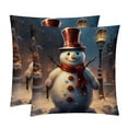 thumbnail image 1 of Snowman Covers Set of 2 with Unique Patterns for Bed, Chair Pillow Covers, Decorative Pillows - Available in 16x16, 18x18, 20x20 Inchesfor Various Occasions, 1 of 6