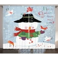 thumbnail image 1 of Ambesonne Snowman Curtains 2 Panel Set, Xmas New Year Grunge, 108" x 108", Multicolor, 1 of 3
