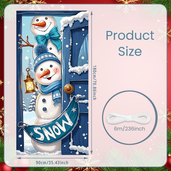 Snowman Decoration Winter Banner Christmas Design Snow Theme for Holiday Party Indoor Decor Seasonal Celebration