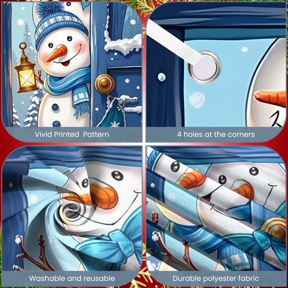Snowman Decoration Winter Banner Christmas Design Snow Theme for Holiday Party Indoor Decor Seasonal Celebration