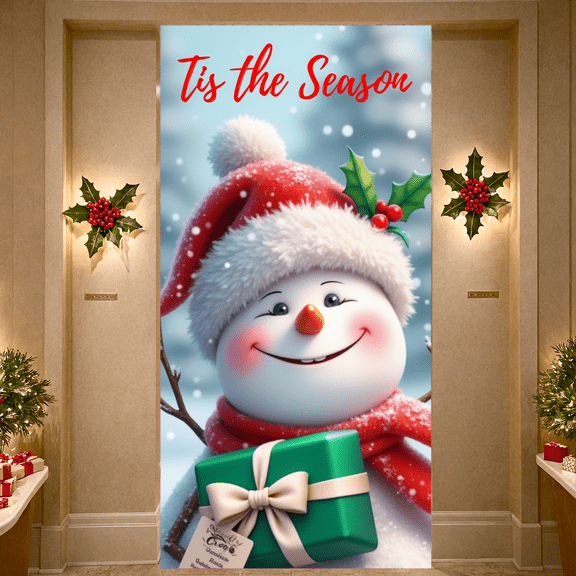 Snowman Decorations Tis the Season Banner Christmas Parties Winter Wonderland Holiday Celebrations Festive Decor
