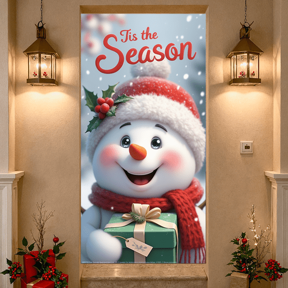 Snowman Decorations Tis the Season Banner Christmas Parties Winter Wonderland Holiday Celebrations Festive Decor