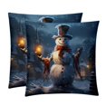 thumbnail image 1 of Snowman Decorative Pillows Covers with Unique Patterns for Bed, Home Decor - Set of 2 Pillow Inserts - Available in 16x16, 18x18, 20x20 Inches for Various Occasions, 1 of 6